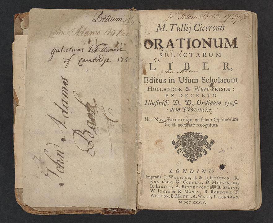 Photo of book annotated by John Adams